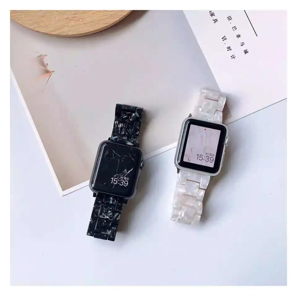 

Resin strap For apple watch strap 44mm 40mm New Style Replacement Bracelet for Apple Watch Series 6/5/4/3/2/1 38mm 42mm