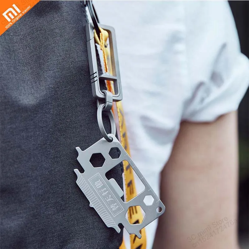 

Xiaom mijia tool card EDC11in1 smart keychain 3.2 / 3.5mm bicycle wrench 4 angle hex wrench screwdriver bottle opener ruler