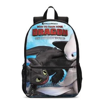 

3D Print Leather Bagpack Cartoon How To Train Your Dragon 3 Children School Bags For Teenage Boys Mochila Women Rucksack Gift