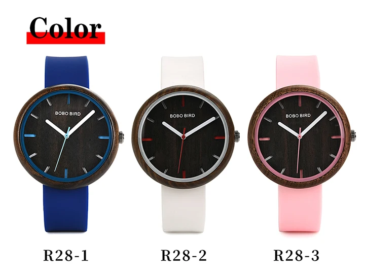 BOBO BIRD R28 relogio feminino, женские часы с цветным силиконовым ремешком, кварцевые наручные часы, женские часы, модные подарки