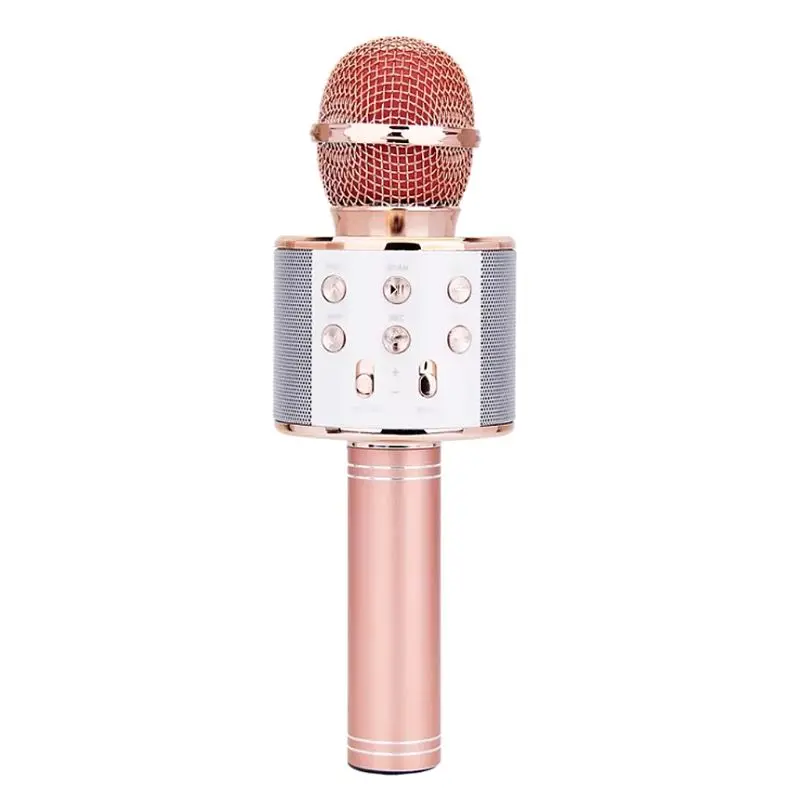 WS-858 беспроводной Bluetooth конденсаторный микрофон для караоке динамик плеер KTV музыка