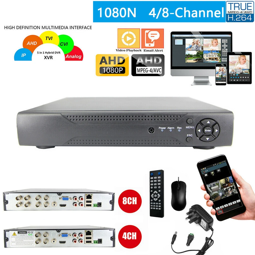

4/8 Channel Smart CCTV DVR AHD 1080P Video Recorder P2P HD 720P VGA HD BNC DVR Digital Recorder EU/US/UK/AU Plug