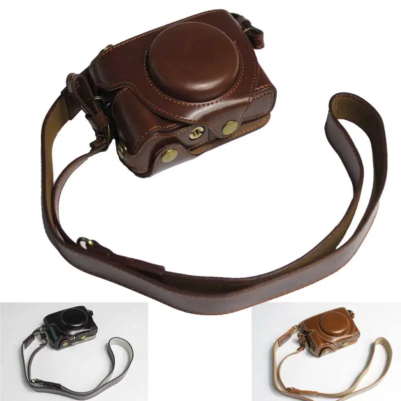 

Luxury Camera Case PU Leather Bag Cover For Canon Powershot G5X II G5XII G5X Mark II Camera With Bottom Battery Opening