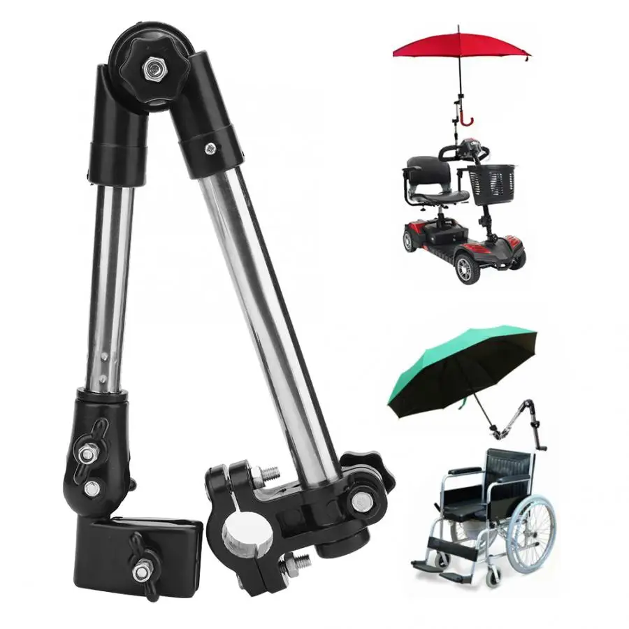 Stroller Umbrella Holder Wheelchair Attachment Handle Bar Clamp Supporter Connector Accessories for Elderly