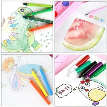 

86pcs Children Painting Set Water Color Pen Crayon Oil Pastel Brush Drawing Tool