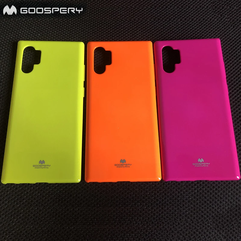 

for Samsung Galaxy Note 10 Plus Fluorescent Jelly Case Original Mercury Genuine Goospery Soft Shining Glossy Cover note 10+