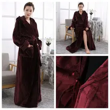 Халат с капюшоном, домашний халат de nuit, халат, утолщенная теплая Длинная зимняя ночная рубашка, Женский фланелевый Халат