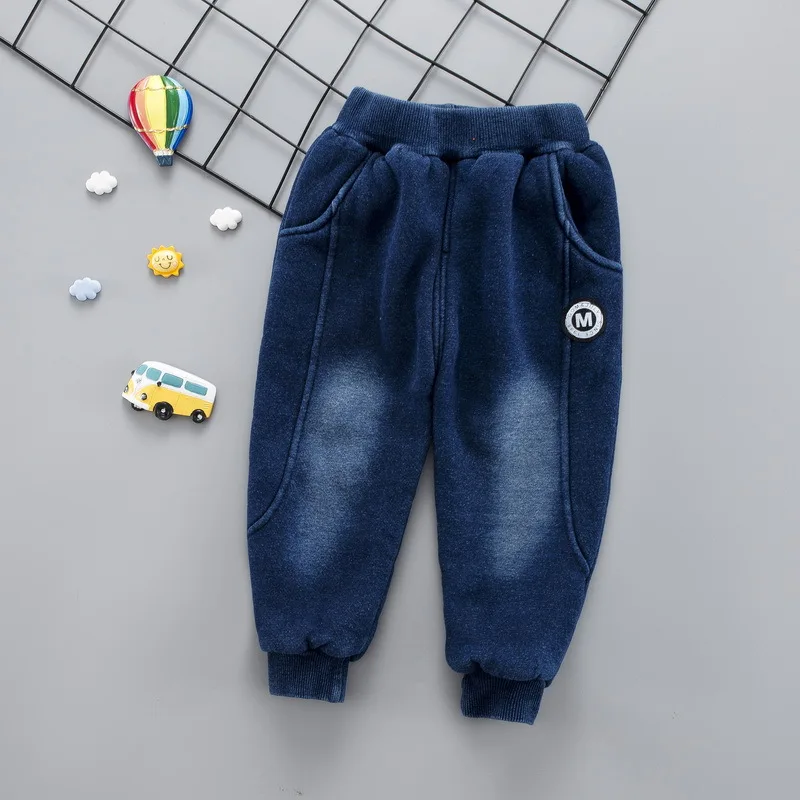 

2019 Winter New Style BOY'S Pants Solid Color plus Velvet Crawler Infants Child Baby Gymnastic Pants