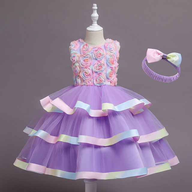 2021 Girls Dress Wedding Party Princess Evening Dress For Children Birthday Costume New Clothes For Kids Dresses 3-10 Years