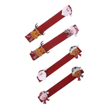 4 шт. практичный Снеговик холодильник ручка крышки Волшебная наклейка антистатические Рождественская печь Санта декоративные Легко установить дверь