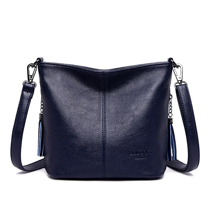 Маленькие сумки через плечо для женщин из мягкой кожи с кисточками роскошные сумки женские сумки дизайнерские женские сумки через плечо сумка-мессенджер - Цвет: Blue