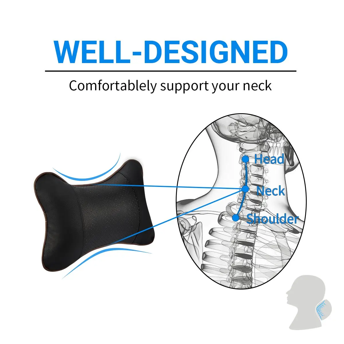 Автокресло чехлов для подголовника автомобиля из дышащей кожи Безопасность