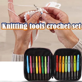 

Crochet Hooks Set Aluminum Crochet Needles Smooth Knitting Accessories 16Pcs set Knitting Tools Sweater Needles Stainless