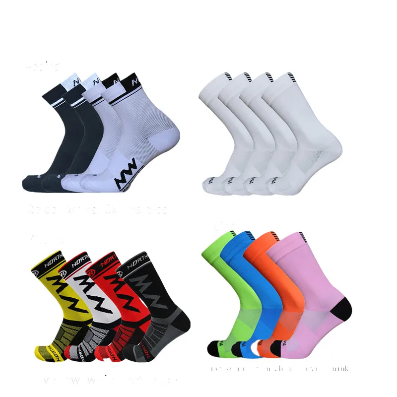 4pairs Pro Bike Socks Pro Compression Competition Cycling Socks Men