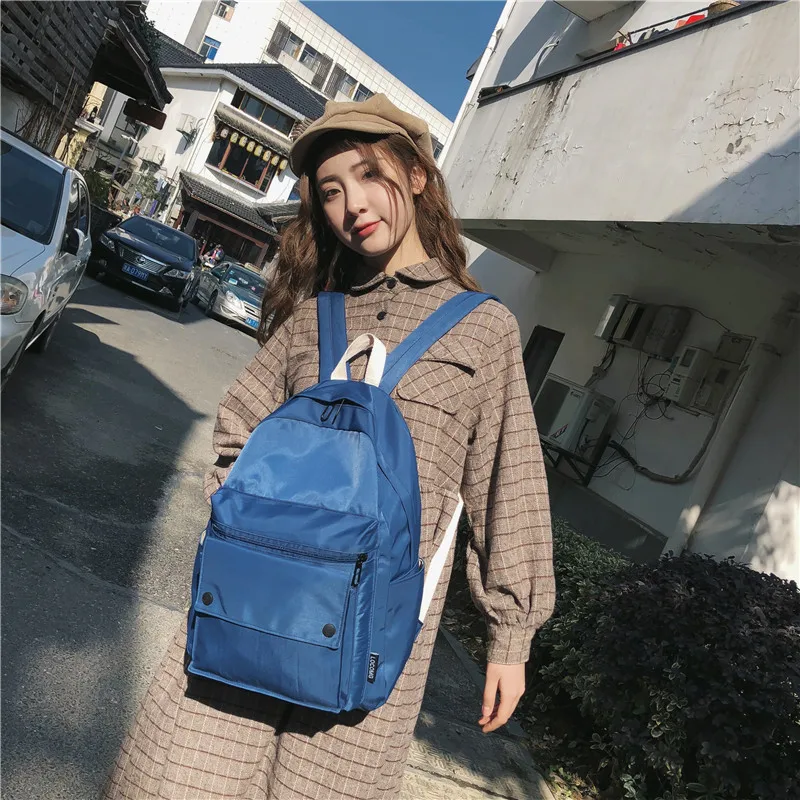 

Vintage Sense School Bag Women's Korean-style High School MORI Series Versatile Fashion Backpack Popular Brand Women's Simple Ca