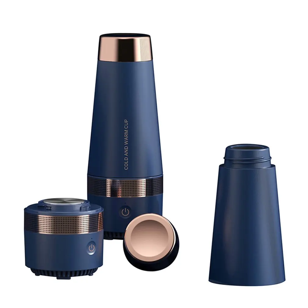 

USB Refrigerated Water Bottle Portable Heating Cooling Dual Use Water Bottle Quick-cooling Heat Preservation Cup
