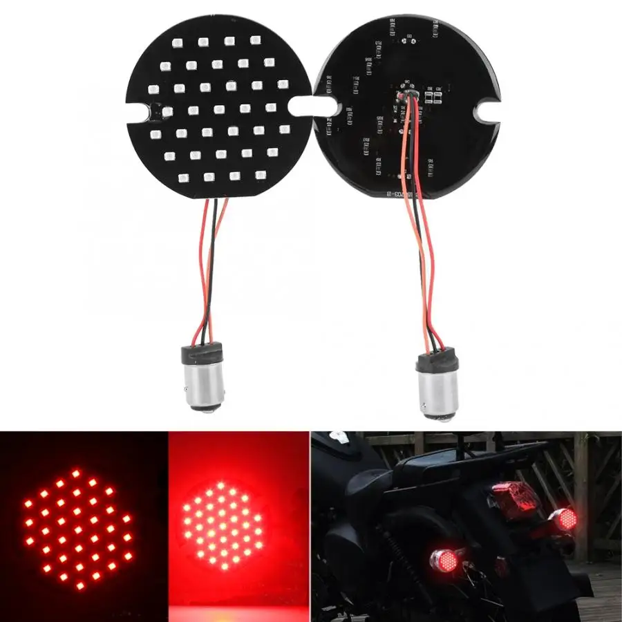 2pcs 1156 4inches Motorcycle Rear LED Turn Signals Daytime Light Lamp with 2 Contacts 9-16V DC Red |