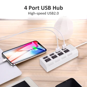 

480Mbps Adapter Splitter USB Hub USB 2.0 Power Cord High Speed Multiple Expander for Office Caring Computer Supplies
