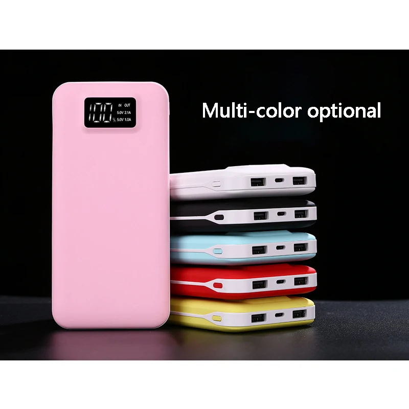 Power bank ультра-тонкий 20000mAh мобильный источник питания цифровой ЖК-дисплей универсальный банк питания Смартфон Зарядка сокровище Горячая
