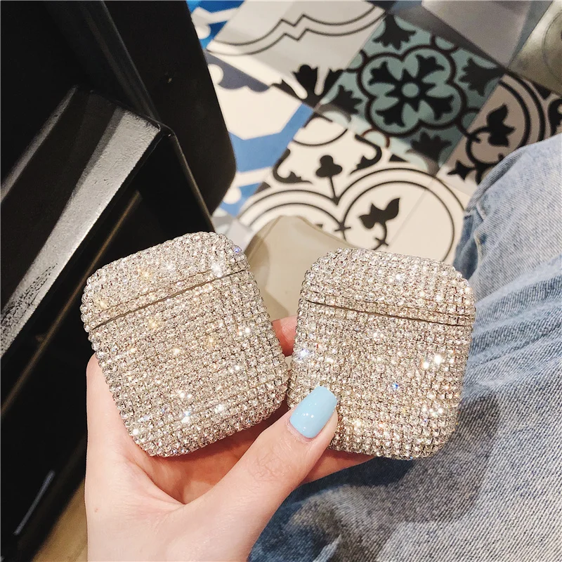 

Bling diamonds hard Shell for Apple Airpods case protective cover Wireless Bluetooth Earphone Case for Airpods Charging box bags