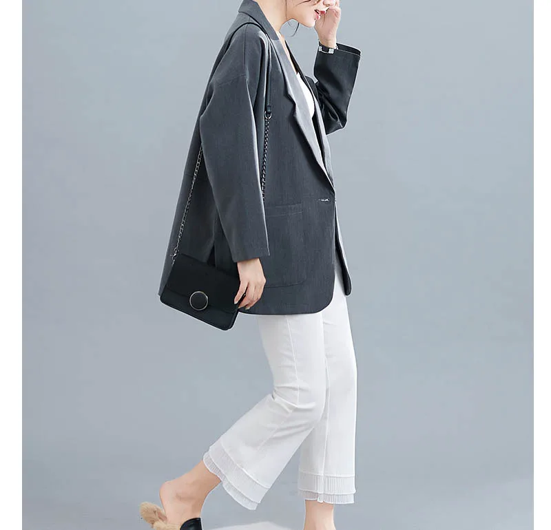 Осенний блейзер feminino, большие размеры, обхват груди 150 см, 6XL, 7XL, 8XL, 9XL, пальто для женщин, черный, серый цвета