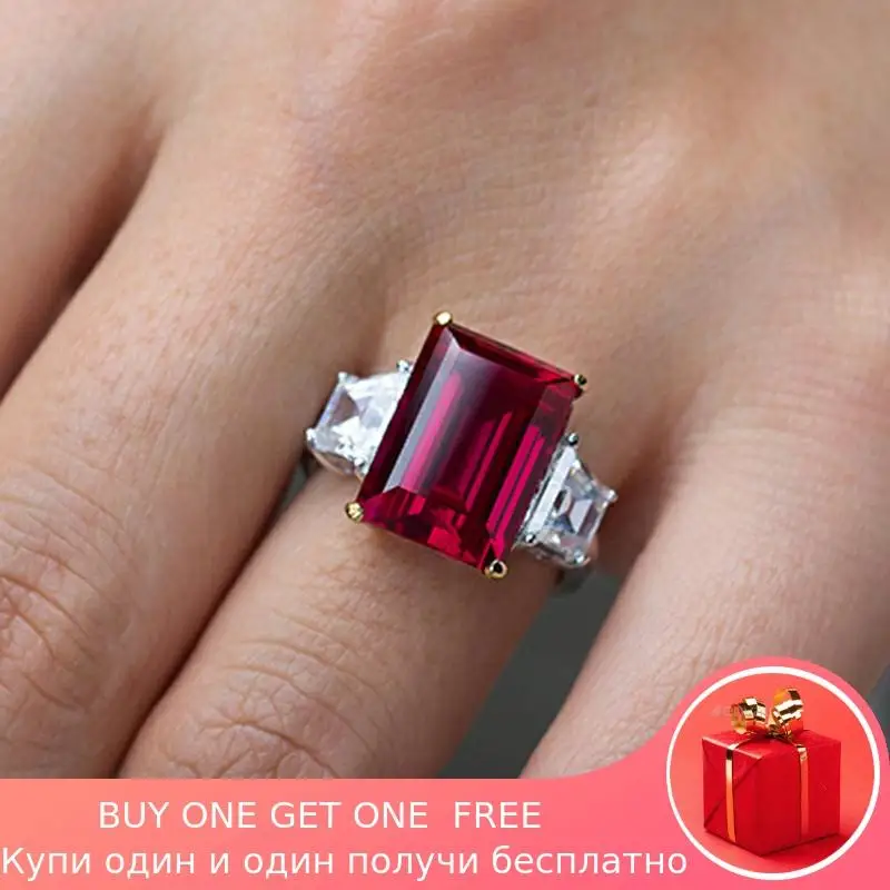 

NOT FAKE 14*10mm Emerald Cut NOT FAKE S925 Sterling Silver Ring SONA Diamond citrine sapphire amethyst ruby