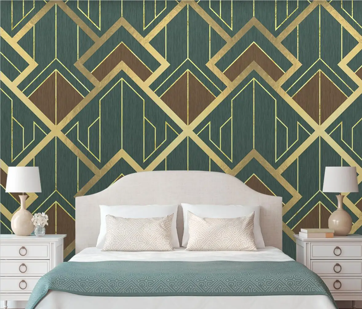 

beibehang Modern geometric abstract golden line mural wallpapers for living room texture bedroom background 3D wall paper home