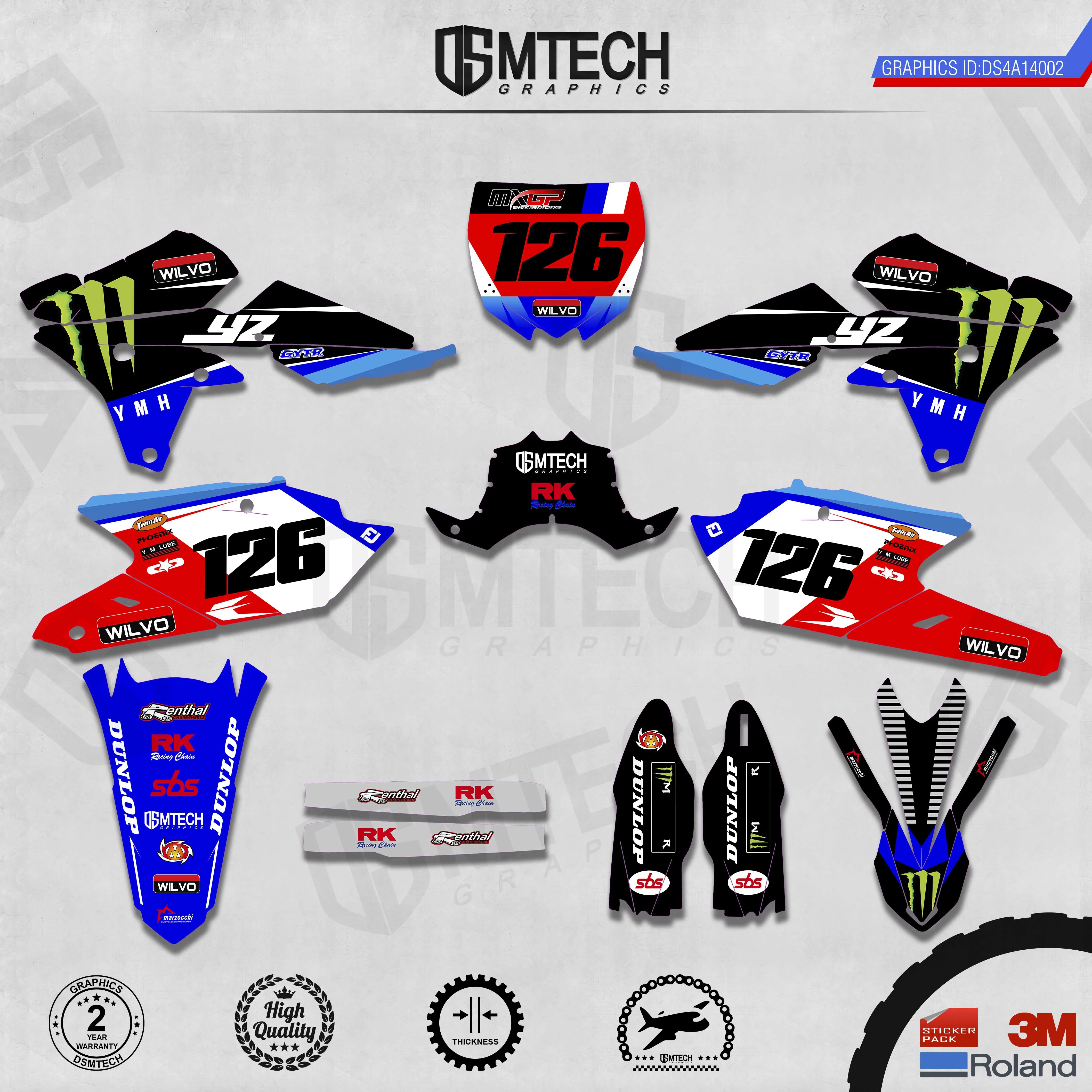 DSMTECH Customized Team Graphics Backgrounds Decals 3M Custom Stickers For 14-18 YZ250F 15-19 YZ250FX WRF250 14-17 YZ450F  002