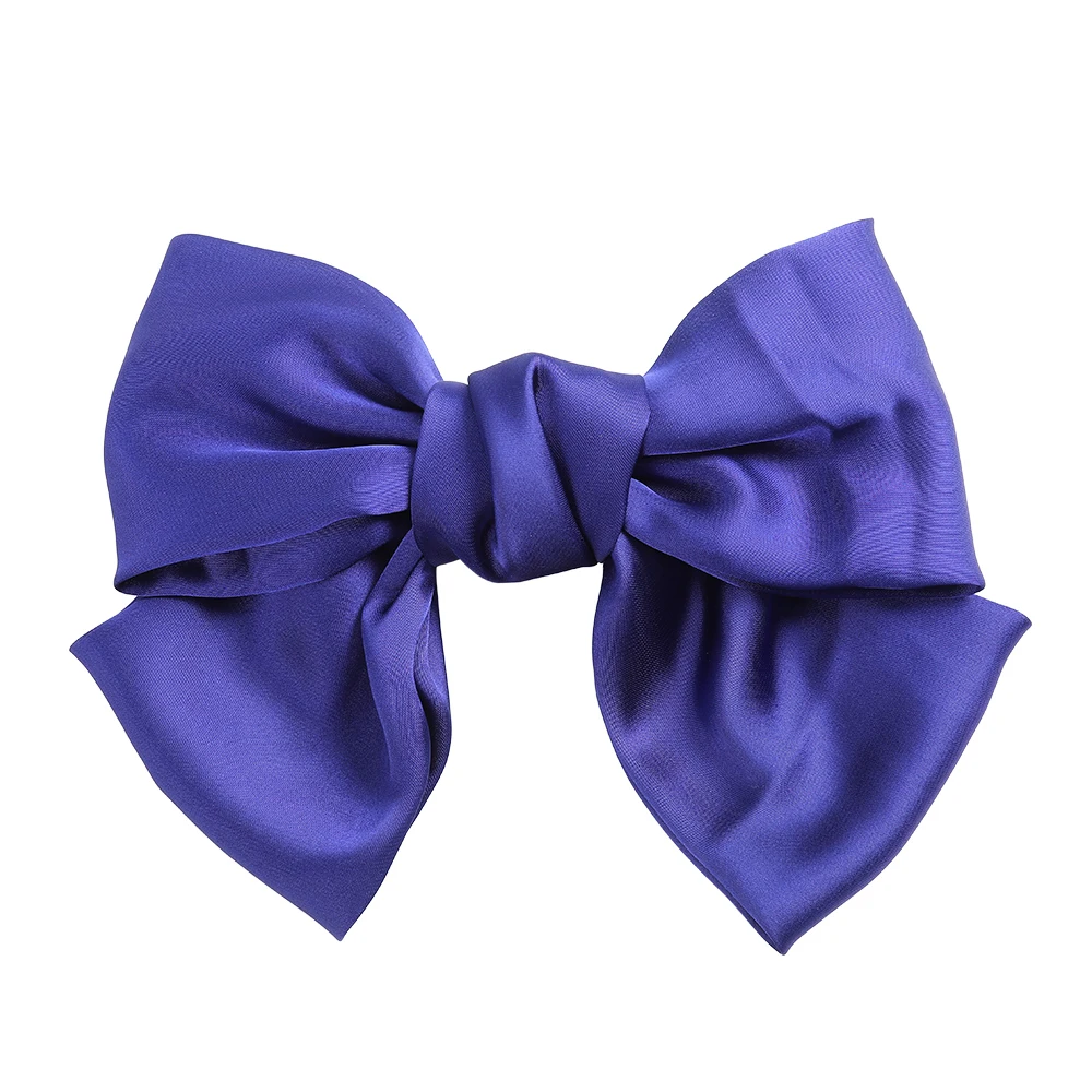 clip-blue purple Haimeikang, большой бант для волос, заколки для волос, атлас, два слоя, Бабочка, бант, Шпилька для девушек, аксессуары для волос для женщин, Шпилька-бант - Цвет: clip-blue purple