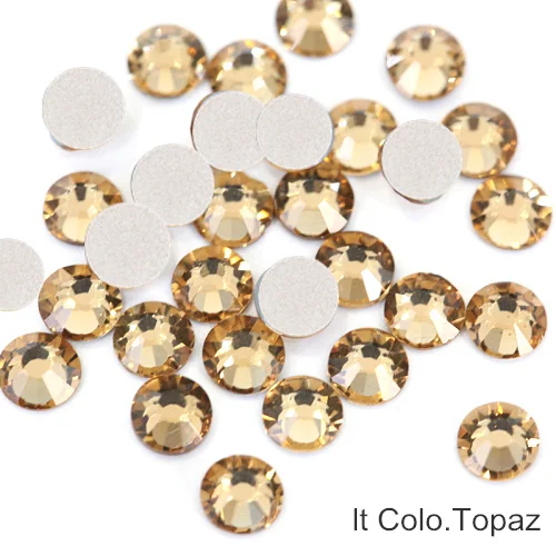 lt Colo.Topaz 2028 с разноцветными кристалами, не требуют горячей фиксации Стразы с плоской задней Стекло Стразы Non HotFix Стразы для нейл-арта украшения B3398 - Цвет: lt Colo.Topaz