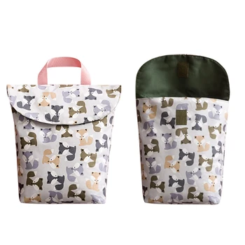 

Baby Portable Printed Multifunctional Nappy Use Pocket Dustproof Stroller Reusable Diaper Bags Washable Wet Dry Travel