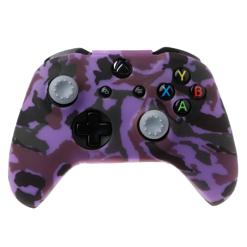 Camouflage Silicone Gamepad Cover + 2 Joystick for xbox one X S Controller 