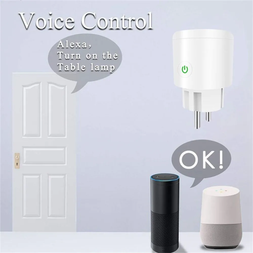 ZUCZUG WIFI Wireless Remote Smart Socket For Alexa Google Home IFTTT Voice Control Power Socket Retardant PC Smart Outlet EU/US