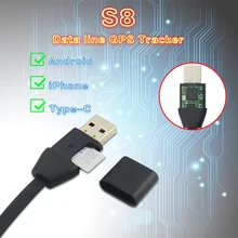 S8 USB Cabo de Dados GPS Tracker Android/iPhone Anti-perdido GPS Posição de Captação de Voz Ativos de Carregamento de Posicionamento Do Carro localizador