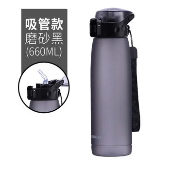 

Frosted Straw Water Bottle Plastic Outdoor Sport Creative Portable Water Bottle Travel Tea Naczynia Do Picia Kettle DE50WB