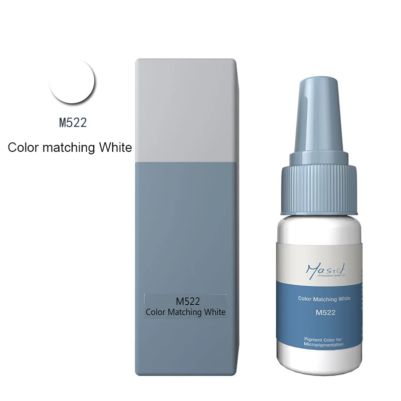 M522 White Mastor Permanent Makeup tattoo ink, pure organic liquid pigment 1/2Oz(15ml) for eyebrow/lip tattoo ink - Color: M522 White