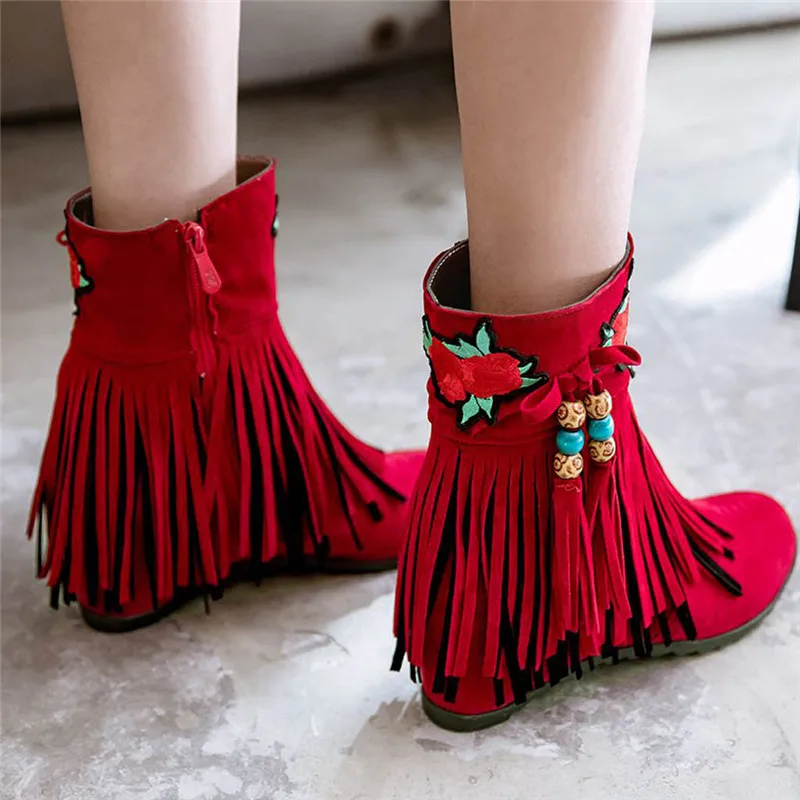 Botas Mujer женские замшевые ботинки зимние модные элегантные теплые из флока с