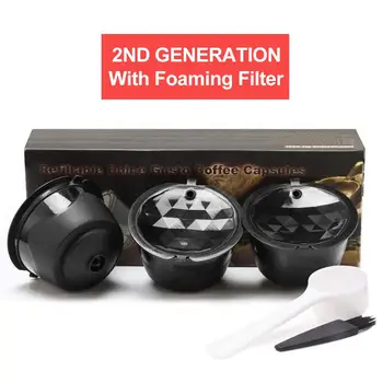

Hot 2nd Generation Nescafe Dolce Gusto Coffee Filter Foam Filtering Function Refillable Dolce Gusto Coffee Capsule With Scoop Br