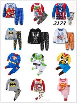 Conjunto Pijama dibujos animados de Batman y Superman para niños, ropa Infantil, manga larga