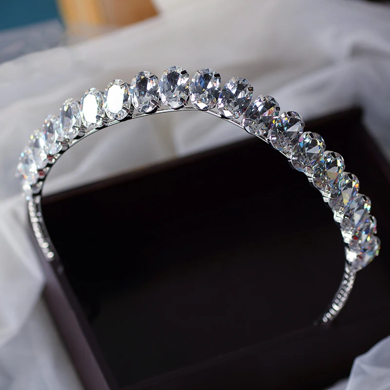 

Sparkling Clear Crystal Brides Headbands Crystal Tiara Headpieces Wedding Hair Accessory