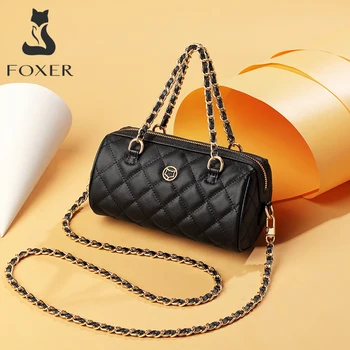 

FOXER Fashion Leather Shoulder Bag for Women Small Baguette Bag Lady Mini Handbag Crossbody Bag Female Brand luxury Party Purse