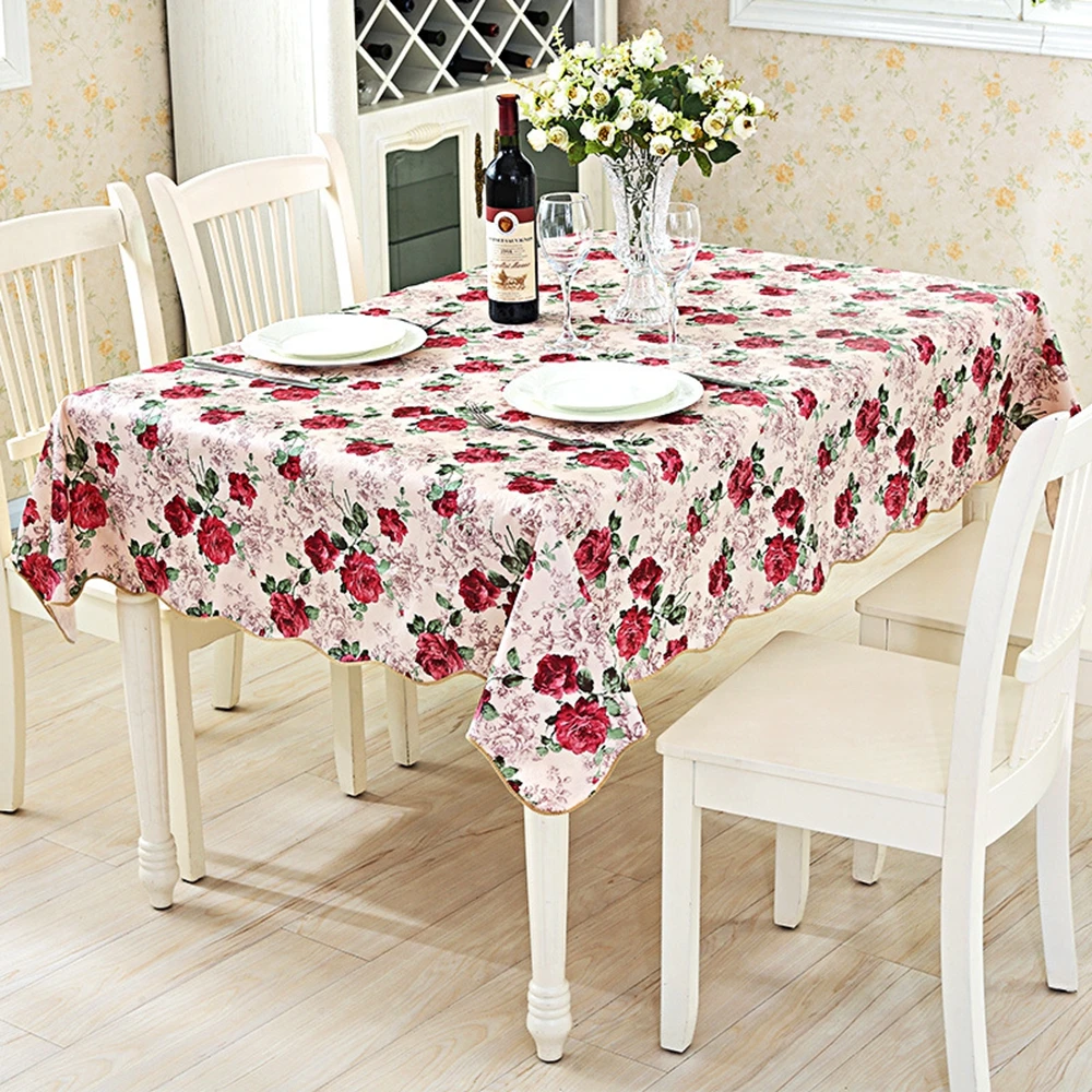  PVC Waterproof & Oil Proof Tea Table Cloth High Quality Country Style Hotel & Home Decorative Table