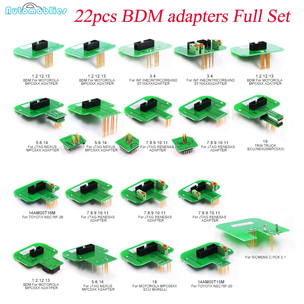 OBD2 22 шт. BDM Адаптеры для KTAG KESS KTM BDM Dimsport зонд адаптеры полный набор для оригинального зонда светодиодный BDM Рамка ЭБУ пандус адаптер