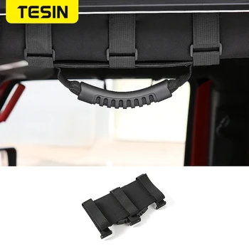 

TESIN Car Goods Car Interior Armrest Sticker Grab Handles With Storage Bag for Jeep Wrangler TJ CJ YJ JK JL Car Accessories