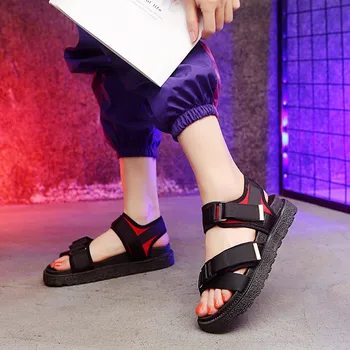 

Summer New High Rise Buckle Women Casual Sandals Flat Comfortable Wild Platform Sandals Student Sport Beach Sandals Black