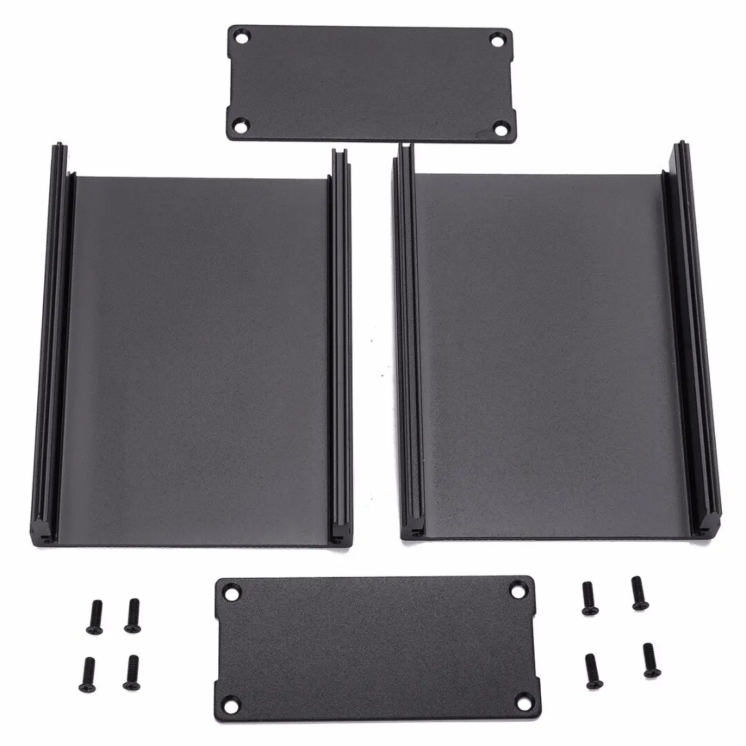 Practical Aluminum Enclosure Black 100x76x35mm Aluminum PCB Instrument Box Enclosure Electronic Project Case with 8 Screws