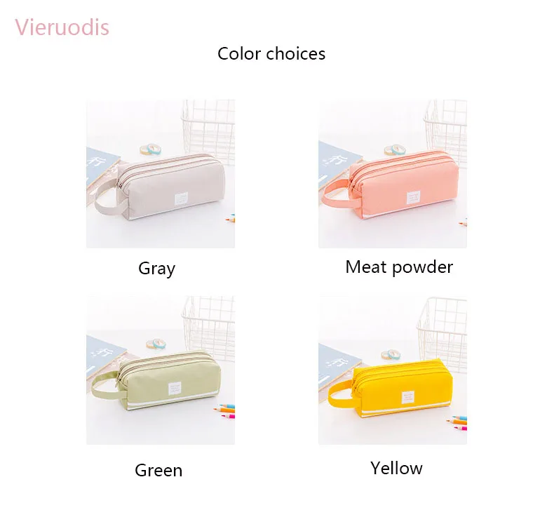 New creative large-capacity holding pen bag simple multi-functional double-layer pencil case