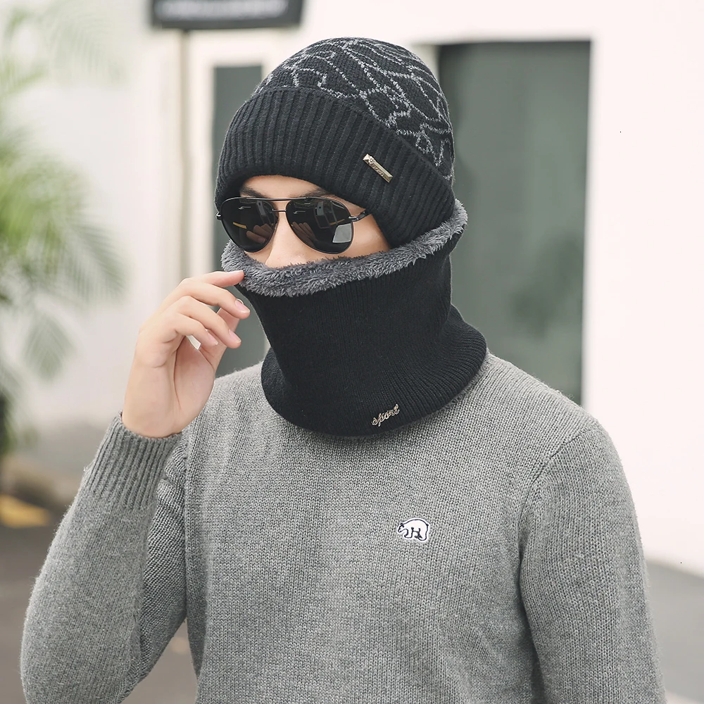Зимние шапки Skullies Beanies, зимние шапки бини для мужчин и женщин, шерстяной шарф, шапки, Балаклава, маска, шапка, вязаная шапка