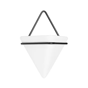 

Nordic Succulent Plant Wall Mounted Flowerpot Container Iron Triangular Vase Simple Ceramic Self Water-Absorbing Planter Set