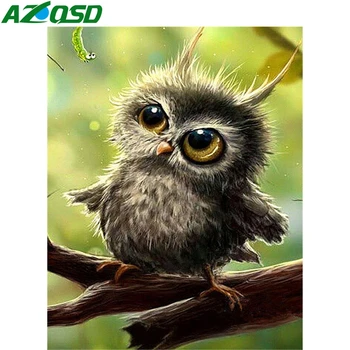 

AZQSD Diamond Embroidery Sale Owl Picture Of Rhinestones Gift Diamond Painting Full Square Animal Home Decor Cross Stitch Kits